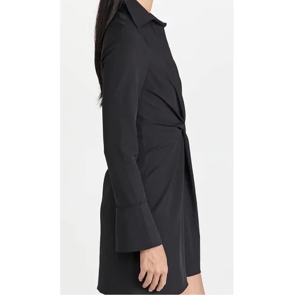 $365 Cinq à Sept Women's McKenna Dress Long Sleeve Collar V Neck Black 10 - Picture 4 of 12